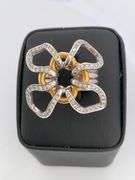 CERTIFIED BRAND NEW 18K WHITE AND YELLOW GOLD DIAMOND RING.
