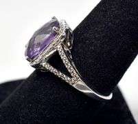 Square Amethyst Ring in Sterling Silver 5grams Size 8 3/4