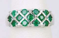 10K Emeralds & Diamonds Ring, Size 6