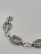 CERTIFIED BRAND NEW 14K WHITE GOLD AND DIAMOND LINK BRACELET.