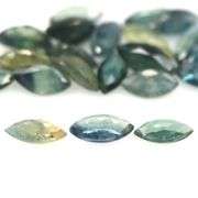 Stunning blue green 7.55ct marquise cut Sapphire set