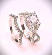 Amazing 2.5 Ct VVs1 Lab Simulated Diamond 2 Band Engagement Ring