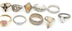 Group lot of Vintage 925 sterling silver rings