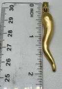 10K Yellow Gold Italian Horn Pendant