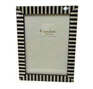 Two Italian Natalini Striped Black and White Wooden Frames
