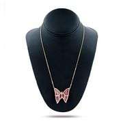 14K YELLOW GOLD TOURMALINE FELDSPAR AND DIAMOND BUTTERFLY PENDANT 11.98 C.T.W.