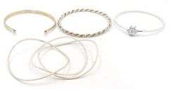 Group lot of 925 sterling silver bangles