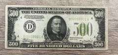 Original $500 U.S Currency