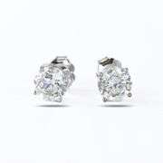 14K WHITE GOLD GH COLOR SI TO DIAMOND STUD EARRINGS 2.02 C.T.W.