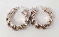 Twist Hoop Earrings in Sterling Silver 7.3grams