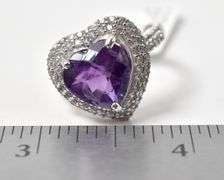 Amethyst Heart Ring in Sterling Silver 5.8grams Size 9