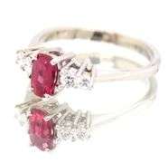 14kt White Gold Ruby and Diamond Cocktail Ring