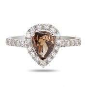PLATINUM FANCY BROWN DIAMOND RING 1.39 C.T.W.