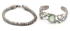 Lot of 2 vintage 925 sterling silver bracelets