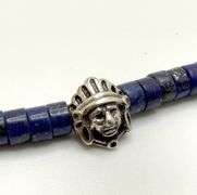 Hand made European gem stone silver braclet. Size 7"