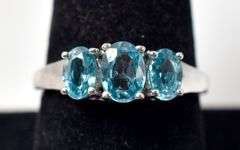 Blue Topaz Gemstone Ring in Sterling Silver 3.1grams Size 8 3/4