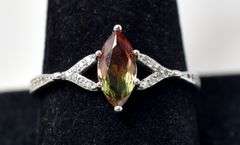 Beautiful Gradient Gemstone Ring in Sterling Silver 2.4grams Size 10 1/4