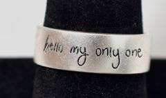 Hello Scripture Ring in Sterling Silver 6.4grams Size 8.5