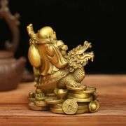 Brass Laughing Buddha Feng Shui for Wealth, Fortune, and Health