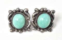 Clip on Dyed Quartz Earrings in Sterling Silver 8.4grams