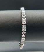 Sparkling Classy 14 Kt White Gold Plated Sparkling Lab Princess Cut Simulated Diamond Tennis Bracel