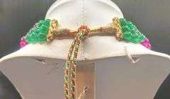 Beautiful 605.5 Cttw Mined From The Earth 3 Strand Natural Ruby and Emerald Necklace.