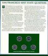 Collection of America the Beautiful Uncirculated State Quarters PCS Volume 1