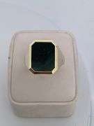 MEN'S 14K YELLOW GOLD RING WITH BLACK BLOODSTONE