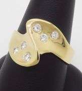 Yellow Gold Sculpted Diamond Cocktail Ring