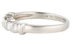 0.50ctw Round Diamond Five Stone Wedding Band Ring in Platinum