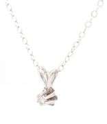 14kt White gold diamond pendant on chain necklace