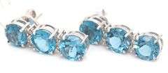 Gorgeous 9.05CTW Rare Round Shaped Brilliant cut London Blue Topaz & Diamond Dangle Earrings in 925 