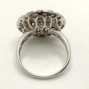 Hand made Italian 18K white gold  1.00 cttw black/white diamond pave disc ring