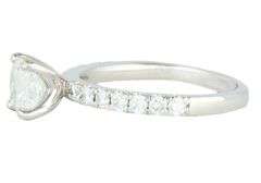 GIA Certified 1.64ctw Cushion and Round Diamond Straight Engagement Ring in Platinum