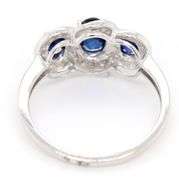 10kt White gold blue sapphire ring