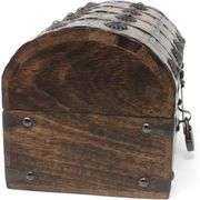Seafarer's Wooden Treasure Chest with Lock and Key