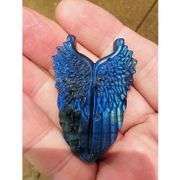 Hand-Carved Natural Quartz Labradorite Wings