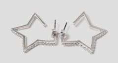 Star Shaped Hoop Earrings in Sterling Silver 3.3grams