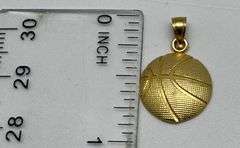 10K Yellow Basket Ball Pendant