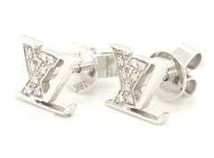 Stylish 18K WG Louis Vuitton Diamond Studs