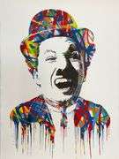 Highly Collectible Mr. Brainwash Charlie Chaplin Screenprint Signed With Thumbprint