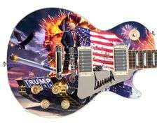 President Donald Trump Signed Custom Fighting For America Tank Graphics Guitar