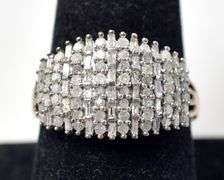 Small Stone Cluster Ring in Sterling Silver 4.1grams Size 8 3/4