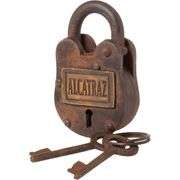 Antique Alcatraz Cast Iron Padlock with Keys