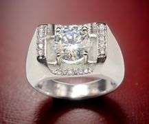 Men's 3.75 Ct White VVs1 H-I Fire Moissanite Ring