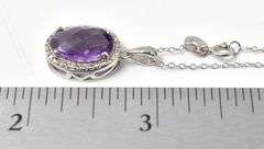 Oval Amethyst Necklace in Sterling Silver 3.8grams 18inch
