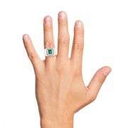 14K WHITE GOLD EMERALD AND DIAMOND RING 2.55 C.T.W.