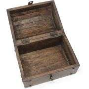 Seafarer's Wooden Treasure Chest with Lock and Key