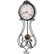 Charcoal Gray with Antique Gold Pendulum Wall Clock