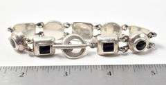 Multi Shaped Onyx Bracelet in Sterling Silver 35.1grams